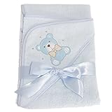 (スナグル・ベビー) Snuggle Baby テディーベアのデザイン 赤ちゃん・ベビー用 フードつき バスタオル バスローブ (75cm x 75cm) (ブルー(テディーベア))