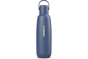 SodaStream Fizz&GO Carbonating Water Bottle, Double Walled Stainless Steel Keeps Drinks Cold and Bubbly for 12hrs Compatible with SodaStream Quick Connect Machines Easy-Carry Handle, 900ml, Storm