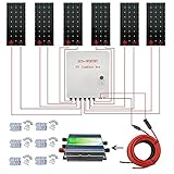 ECO-WORTHY 1000W オフグリッドソーラーパネルキット: 6個 160W 単結晶ソーラーパネル+45A ソーラーチャージコントローラー+MC4 ソーラーケーブル+PV コンバイナボックス+