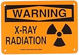Brady 129336 Radiation and Laser Sign, Legend "X-Ray Radiation", 7" Height, 10" Width, Black on Oran