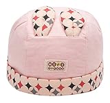C-Princess 新生児 帽子 ベビー 赤ちゃん用 ハット キャップ キッズ 女の子 男の子 ウサギ耳付き 可愛い 綿製 柔らかい 秋冬 防寒 出産祝い ピンク