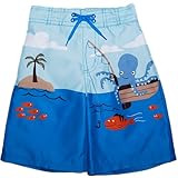 ジンボリー GYMBOREE 男の子用 ライトブルーたこさんフィッシングスイムパンツ 6-12months(70-75cm) 6ヶ月-12ヶ月用 水色タコ 魚 釣り 海パン 水着 スイムウェア 青 海