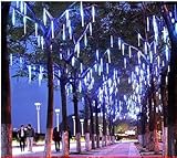 Perfect ten LEDイルミネーション 流れ星ライト 50cm 240LED 8本セット 屋外 防水 2色選択可能 ストリングライト フローイングライト クリスマス飾り (ブルー)