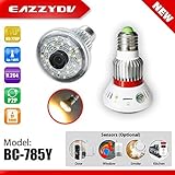BC-785Y HD720P WiFi Bulb IP Network DVR Camera with 5W Warm Light Output + Wireless Alarm Sensors [並