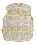 渡嘉毛織 5重ガーゼのふんわり北欧スリーパー(ぞう柄)イエロー【日本製】