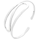 TreasureBay Classic Women's 925 Sterling Silver Bangle Bracelet Cuff