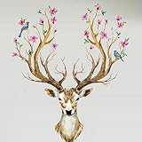 Deerウォールステッカーforクリスマスデコレーション、取り外し可能な壁デカールステッカー家の寝室リビングルーム、子供ルーム装飾