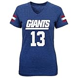 NFL Girls 7 – 16 Odell Beckham Jr。新しいYork GiantsメインストライプVネックName & Number半袖Tシャツ、スモール/（7 – 8）、ダークロイヤル