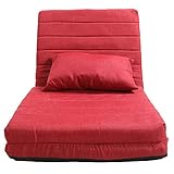 UNE BONNE(ウネボネ) ソファ ソファベッド ソファー 背もたれ肘掛け可動 ソファーベッド クッション1個付き 1人掛け リクライニングソファ レッド