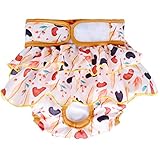 KUVEELA PET 犬用マナーパンツ 犬用 メス サニタリーパンツ 犬用パンツ 雌 犬用生理パンツ 犬用オムツカバー 女の子 メス 発情期用 通気性 吸水性良い 再利用可能（ピンク S）