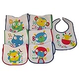 BABY BIBS Boys Girls DAYS OF THE WEEK Terry Waterproof back 10 designs (Letters Style) by Rockabye