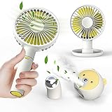 yoyome 扇風機 手持ち/卓上扇風機 風量3段階 静音 軽量 USB充電式 携帯ミニファン 目元ケア スプレー 目元マッサージ イオン導