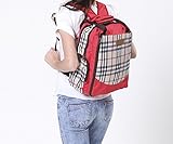 よくばり3ｗay アレンジ マザーズ リュック バッグ 。オリジナルボーダー柄シートとベビーカーフック付いてくる(赤)