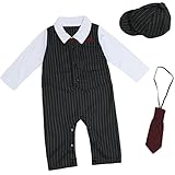 （アイム）iiniim　男児紳士ネクタイロンパースベビー服 赤ちゃん服タキシード誕生日ブラックパンツベビーフォーマル服ベビーお誕生日スーツ　幼児写真撮影　発表会ボディースーツ　一体式お出かけ 結婚式 