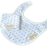 ブルーム お花畑ガーゼ/水玉ガーゼ ベビースタイ&はんかちセット (水玉レッド)