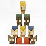 ネコブロック８体セット【木製積み木】／日本製手作り