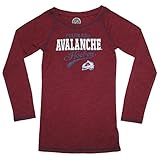 Girls Colorado Avalancheアスレチッククルーネック長袖グリッターTシャツ