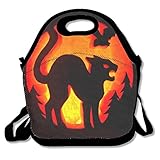ハロウィン 猫柄 ペット 動物 お弁当バッグ ランチバッグ ベビー用バッグ One Size ブラック