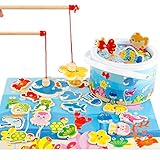 Kayiyasu【カイヤス】おもちゃ 木製磁気釣り 釣りゲーム 知育玩具 教育玩具 キッズ 子供 木製 021-mwz-0187(31*22*6.5cm 画像より )