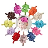 YISYO ベビーヘアバンド ヘアリボン　ヘアカチューシャ　ヘアアクセサリー 髪飾り 新生児 赤ちゃん 出産祝い 内祝い お宮参り 誕生日 100日記念 こどもの日 記念撮影 プレゼント (12色セッ