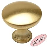Cosmas 5305bb真鍮ブラシ従来ラウンドソリッドキャビネットハードウェアノブ – 1 – 1 / 4 "直径 – 10パック