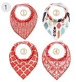 ROKE ベビー＆キッズ用　ビブ　スタイ　赤ちゃん用　よだれかけ　子供　小物　コットン　柔らかい　三角　調整可能　4枚セット