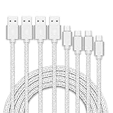 USB Type C ケーブル【4本セット 1m+2m+2m+3m】急速充電 USB-A to USB-C ケーブル ナイロン編み 高速データ転送 タイプc 充電ケーブル iPhone16 iPhone15 Pro Max Plus Xperia Galaxy AQUOS Pixel Arrows Huawei Macbook Pro その他Type-C全機種対応（シルバー）
