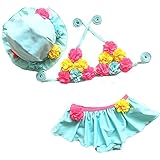 NIKONIKO キッズ 水着 女の子 ビキニ ベビー スイムウェア 花弁縫い付け 水着 90-140