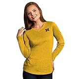 University of Michigan女性用ヘザージャージーVネックTシャツ
