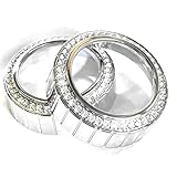 POG エアコンダイヤルカバー ダイヤルリング スワロフスキー風 2個セット アルファード用 ヴェルファイア用 30系 前期/後期 HN8150-S