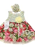 Micクラフトハンドメイドかぎ針編み赤ちゃんセットOutfitバラ花柄