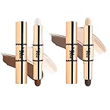 ハイライト シャドウ スティック 3D 両頭ハイライト スティック 形状補正 ノーズシャドウ 輪郭部分 ナチュラル輪郭メイク パールグロス 立体 マルチスティック 多機能メイク(01#+02#)