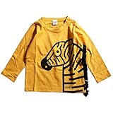 【秋冬物春対応】 CHEEK ROOM(チイクルーム) 製品洗い加工済み42/2天竺しまうま長袖Tシャツ 80cm/YE NO.B-470266