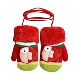 Tonsee 赤ちゃん 手袋 キッズ ミトン 子供用 可愛い グローブ 動物パターン 女の子 男の子 ミトン 防寒 冬用 通園 通学 お出かけ用 1-3歳 (レッド)