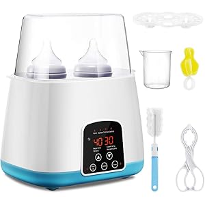 多機能ボトルウォーマー ボトルウォーマー 調乳ポット ボトル滅菌器 ミルク加熱 ダブルボットとスチーム消毒 離乳食ヒータ…