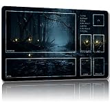 Malqiqi MTG用プレイマット、無料収納バッグ付き、ゲームマット 24 x 14インチ、カード用TCGおよびボードゲームマット、マウスパッドデスクマット(沼地-補助戦闘)