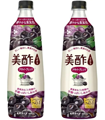 限定フレーバー 美酢（小麦茶ミチョ）アサイーブレンド 900ml×10本セット Amazon.co.jp: 【2本セット】美 酢 ミチョ アサイーブレンド 900ml× 2