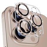 Boesklenn 対応 いphone16pro カメラ保護 対応 いphone16promax カメラ保護 対応 iPhone16pro カメラカバー【キラキラ+アルミ合金＋9H強化ガラス日本旭硝子素材製】黒縁取り 露出オーバー防止 対応 アイフォン16 pro/16promax レンズカバー ゴールド
