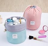 BeautyCN バレル形ナイロントラベルコスメティックバッグドローストリングウォッシュバッグメイクオーガナイザー収納バッグ大容量17x23cm (#2)-ピンク
