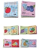4点セット 学習機能 布絵本 野菜 フルーツ くだもの 図形 色 乗り物 視覚 聴覚 触覚 10面 x 4