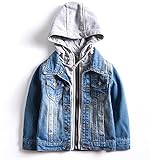男の子 ジャケット 無地 ウォッシュ加工 コート シンプル デニムジャケット フード Gジャン ボーイズ 子供服 デニム アウター 長袖 春秋 通学