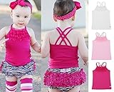ラッフルバッツ オーガンジーフリル付きタンクトップPlayground Tank トップス 3T ピンク