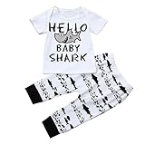 Mimoonkaka 子供服　新生児　赤ちゃん　女の子　男の子　衣装　手紙のプリントTシャツ　トップス+パンツ　セット　幼児　キッズ ボーイズ 超可愛い　おしゃれ 涼しい 夏　春　秋