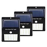 USM STORE センサーライト 20LEDソーラーライト 屋外照明 改良版 省エネ 防犯 ボタン付き 太陽光発電 外灯 玄関 駐車場 3個