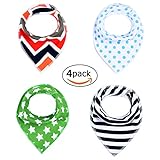 よだれかけ スタイ ビブ 三角タイプよだれかけ コットン100% 柔らかい 2層タイプ ベビー＆キッズ用 出産祝い 4枚セット