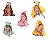 yusongirl 【ユソンガール】おくるみ バスローブ  ベビーバスポンチョ  動物 お顔と 耳 付き (イエローハチ)