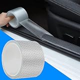 SEAMETAL カーボンシート カーボン テープ式 ボディ保護フィルム 車用リアバンパープロテクター 車ドア プロテクションフィルム ドアエッジモール ドアモール 車用 保護テープ(ホワイト 7cm*10m)