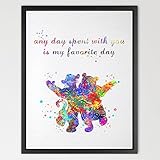 Dignovel Studios 13X19 Winnie the Pooh and Tigger Quote Watercolor illustration Art Print Nursery Ki
