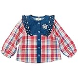 《春秋対応》 CHILD CHAMP(チャイルド チャンプ) 接結先染め格子イチゴ刺繍チェックシャツ 100cm/NB NO.C-86181201