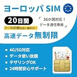 【ヨーロッパ simカード】20日間 完全無制限・高速データ通信｜イギリス・フランス・ドイツ・イタリア・スペイン含む36か国対応｜24時間サポート｜5G/4G対応 プリペイドSIMカード ヨーロッパ SIM (20日間)